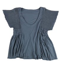 Seneca Rising Womens Mesh Sleeve Scoop Neck Embellished T-Shirt
