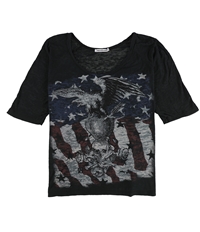 Sweet & Toxic Womens Burnout American Flag Graphic T-Shirt