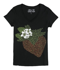 Peace Generation Womens Strawberry Flowers Graphic T-Shirt