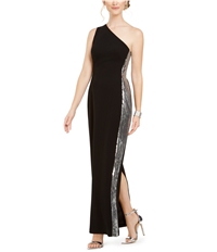 Vince Camuto Womens Sequin Gown One Shoulder Dress