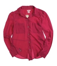 Fourty's Womens Solid Button Up Shirt