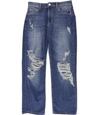 Guess Womens Intrigue Wash Cropped Straight Leg Jeans