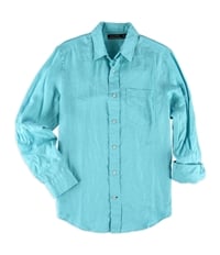 Nautica Mens Solid Linen Button Up Shirt, TW2
