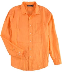 Nautica Mens Solid Linen Button Up Shirt, TW2