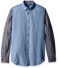 Nautica Mens Colorblocked Slim Fit Button Up Shirt