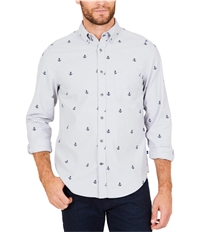 Nautica Mens Anchor Print Button Up Shirt, TW3