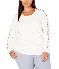 Tommy Hilfiger Womens Grommet Lace Pullover Sweater
