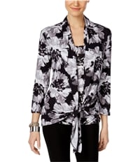 Ny Collection Womens Layered-Look Knit Blouse, TW2