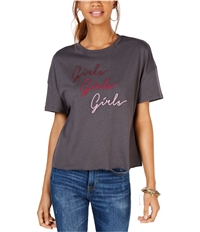 Carbon Copy Womens Girls Girls Girls Embellished T-Shirt