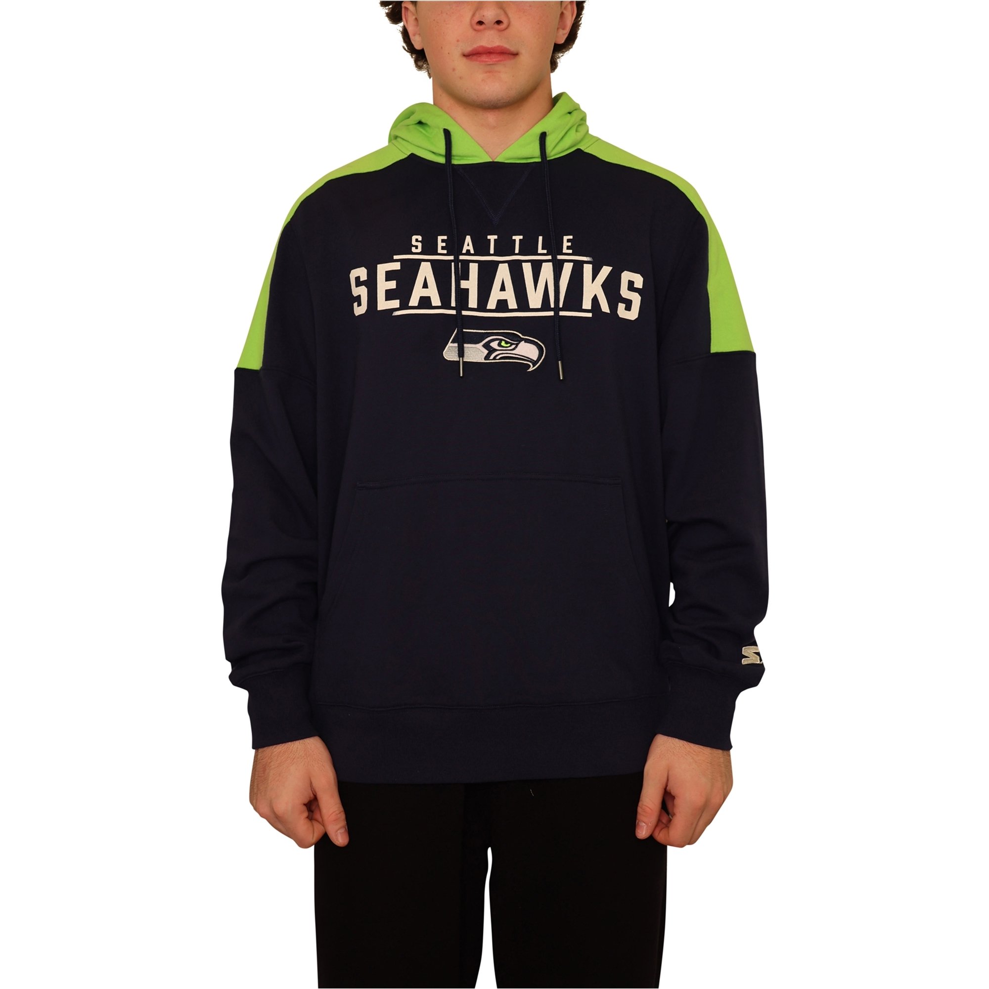 Starter Mens Seattle Seahawks Hoodie Sweatshirt, Blue, Large
