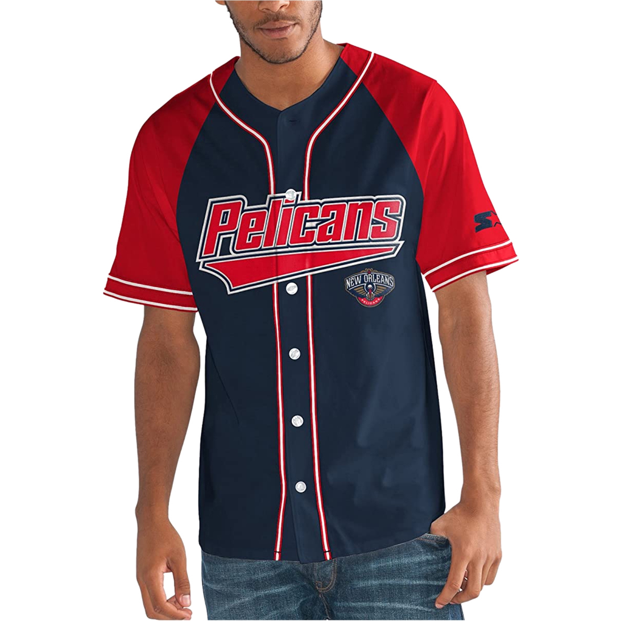 Starter Mens New Orleans Pelicans Jersey Blue XXXXX Large