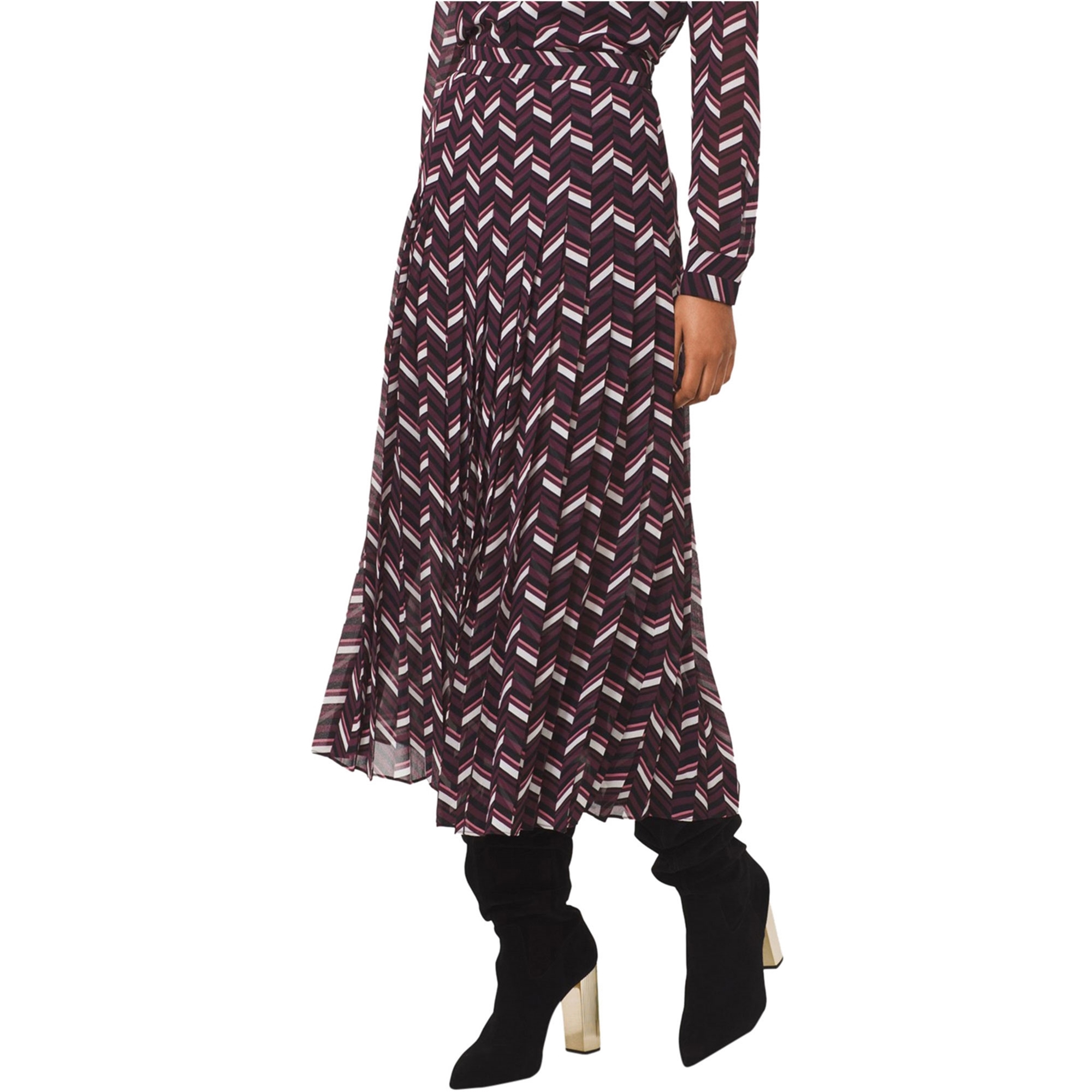 chevron pleated skirt