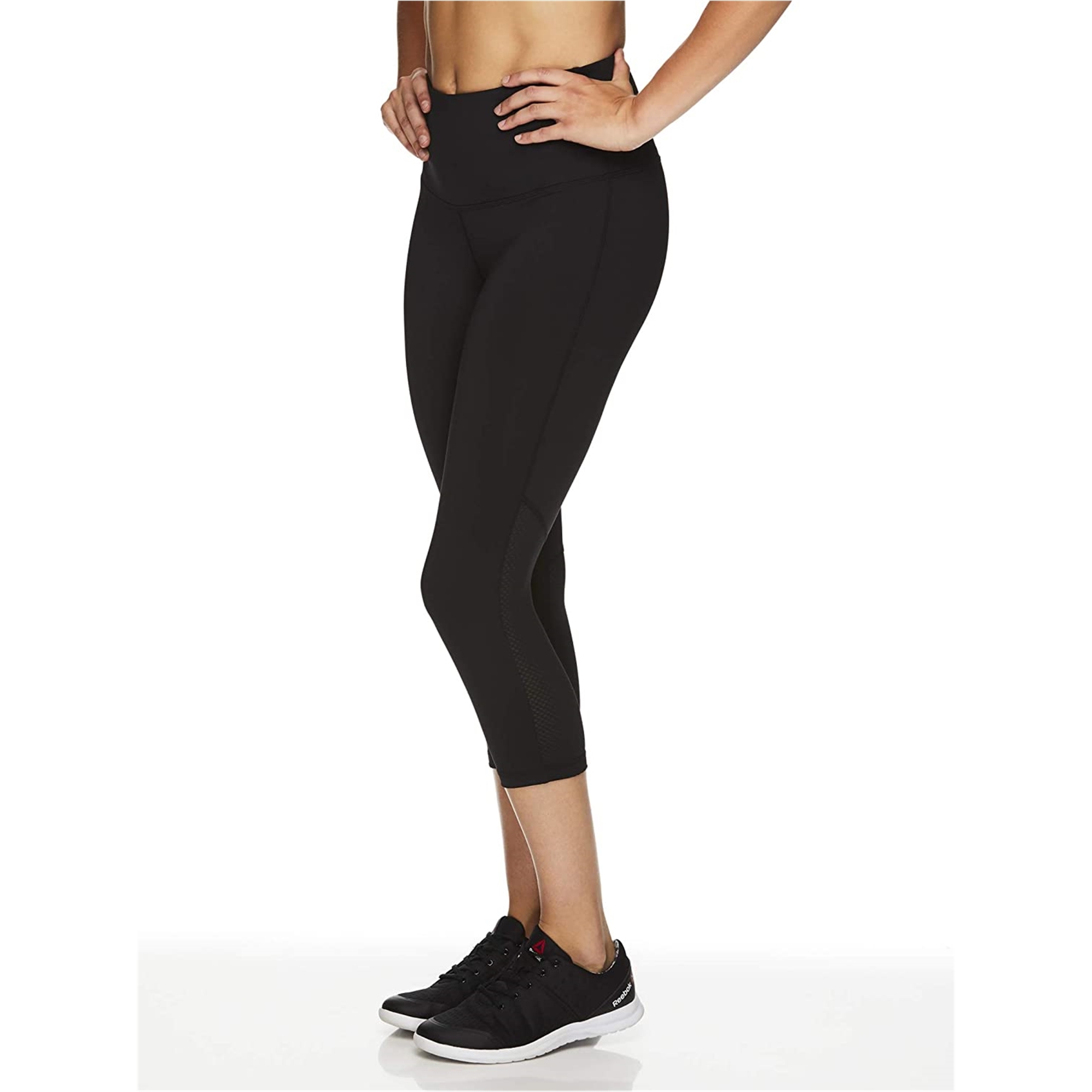 Reebok Women s Quick Capri Seamed Leggings Black