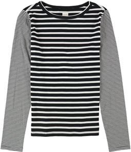 Rebecca Taylor Womens Striped Basic T-Shirt