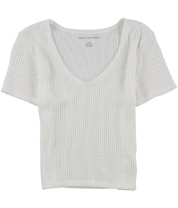 American Eagle Womens Solid Crop Top Blouse