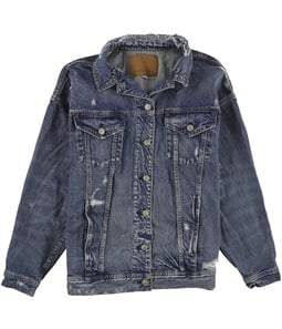 WUAI-Men Denim Hoodie Jacket Casual Slim Fit Button Down Military Jeans  Trucker Jean Coat at  Men’s Clothing store