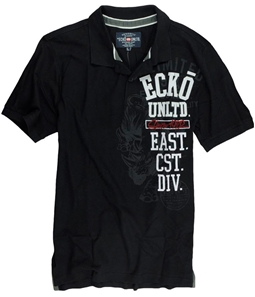 Ecko Unltd. Mens Ss Vertical Numeral Rugby Polo Shirt