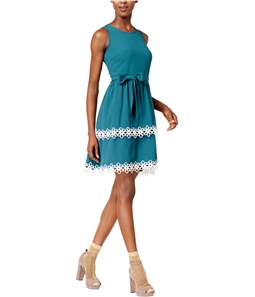maison Jules Womens Tiered Fit & Flare Dress
