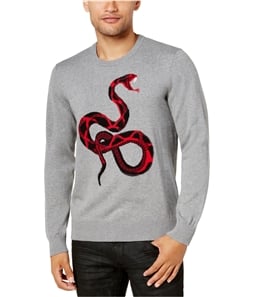 I-N-C Mens Intarsia Knit Snake Pullover Sweater