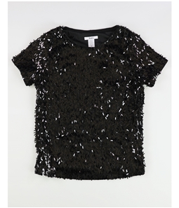 bar III Womens Sequined Mesh Pullover Blouse