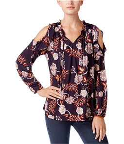 Style & Co. Womens Floral Knit Blouse