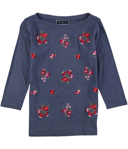 Karen Scott Womens Embroidered Basic T-Shirt