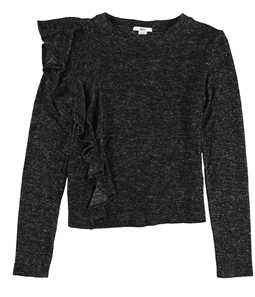 bar III Womens Asymmetrical Ruffled Pullover Sweater