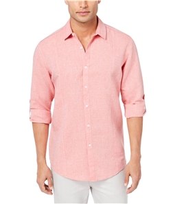 I-N-C Mens Seamed Roll Button Up Shirt