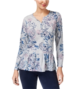Style & Co. Womens Peplum Henley Shirt