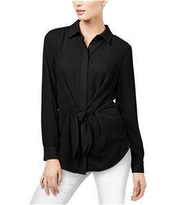 I-N-C Womens Tie Front Button Down Blouse