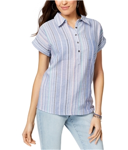 Style & Co. Womens Striped Henley Shirt