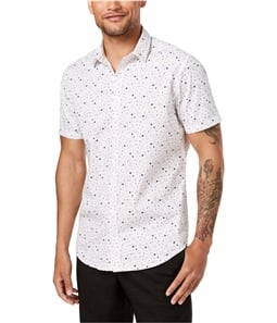 I-N-C Mens Printed Button Up Shirt