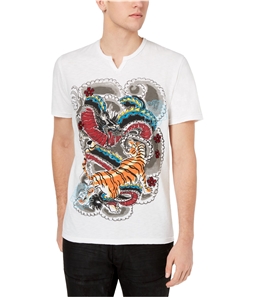 I-N-C Mens Abstract Tiger Graphic T-Shirt