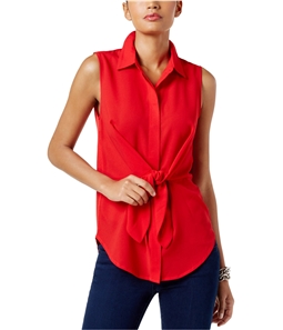 I-N-C Womens Tie-Fron Button Up Shirt