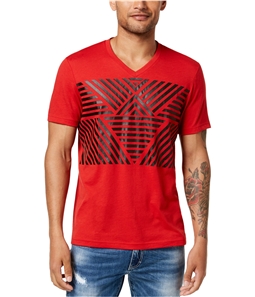 I-N-C Mens Line Stripe Graphic T-Shirt