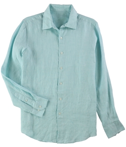 Tasso Elba Mens Cross-Dyed Linen Button Up Shirt
