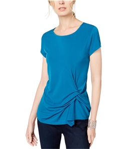 I-N-C Womens Twist Front Basic T-Shirt