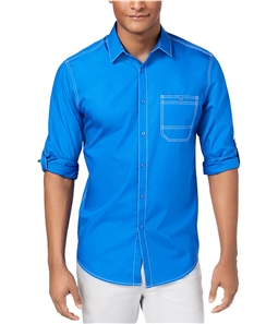 I-N-C Mens Top-Stitch Button Up Shirt