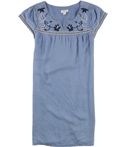 Style & Co. Womens Embroidered Shift Dress