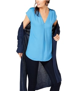 I-N-C Womens Inverted Pleat Pullover Blouse