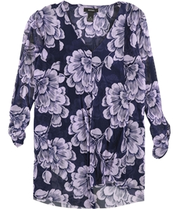 Alfani Womens Floral Pullover Blouse