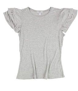 bar III Womens Ruffled Basic T-Shirt