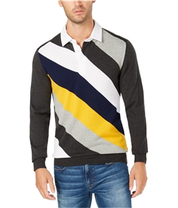 Club Room Mens Striped Rugby Polo Sweater