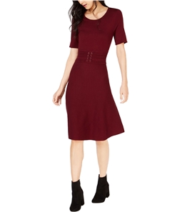 maison Jules Womens Belted Fit & Flare Dress
