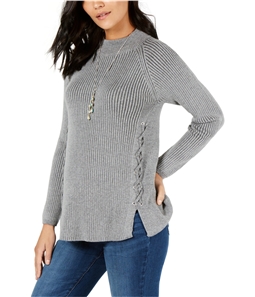 Style & Co. Womens Lace-Up Pullover Sweater