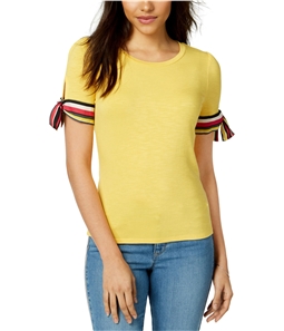 maison Jules Womens Striped Ribbon Basic T-Shirt