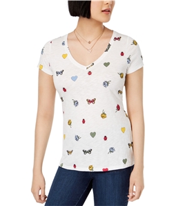 maison Jules Womens Ladybug, Butterfly Basic T-Shirt