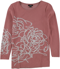 Alfani Womens Metallic Graphic Pullover Sweater