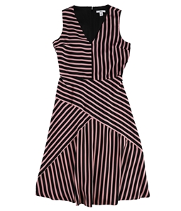 bar III Womens Mixed-Stripe Fit & Flare Dress
