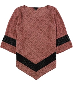 Alfani Womens Crochet-Trim Pullover Blouse